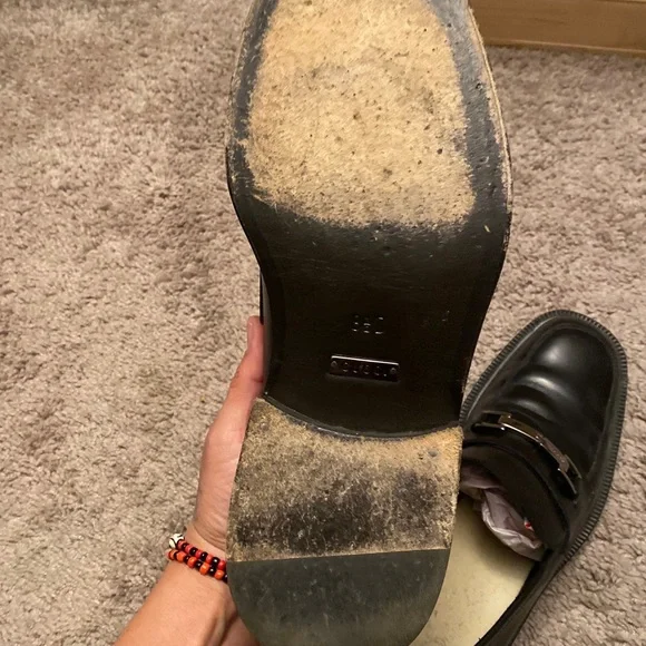 Vintage Gucci black leather horsebit loafers dress shoes size 8.5D (41.5)